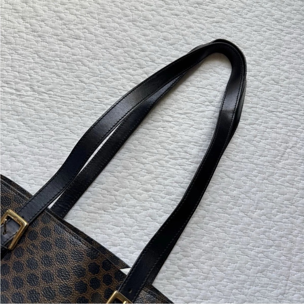 Celine Dark Brown and Black Patterned Tote - Picture 4 of 10